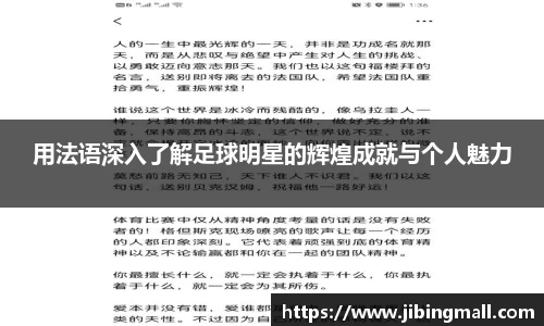 用法语深入了解足球明星的辉煌成就与个人魅力